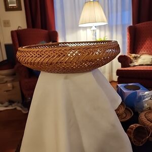 Japanese Bamboo Low Elegant Woven Basket